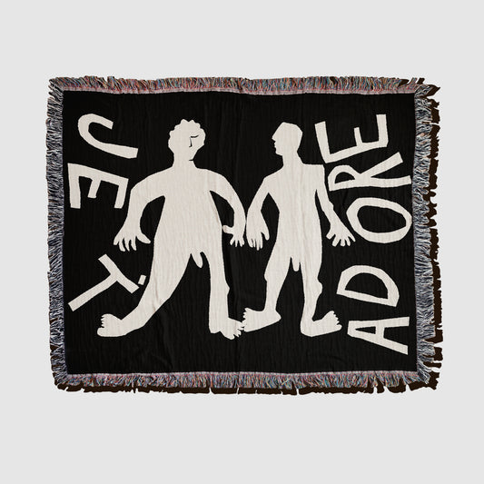 Je T'adore couple Woven Cotton Throw Blanket – Limited Edition