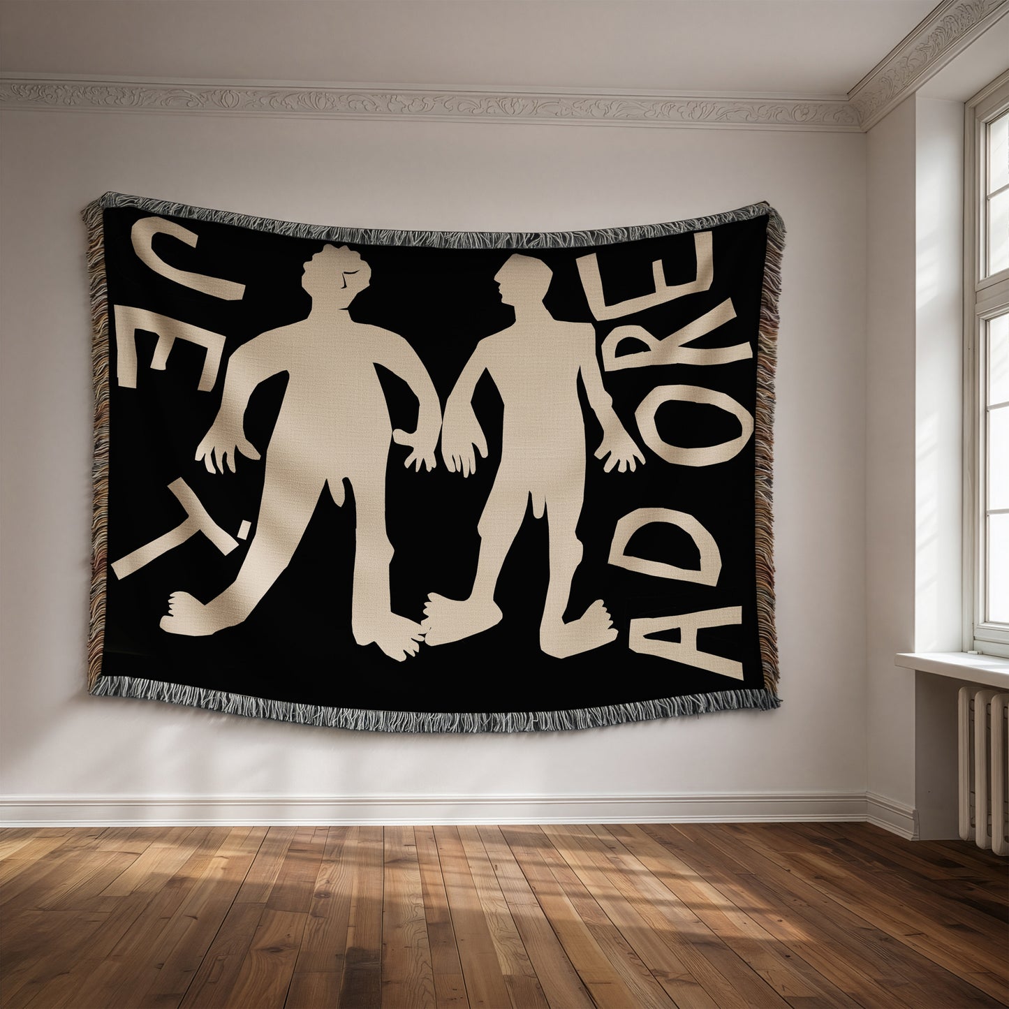 Je T'adore couple Woven Cotton Throw Blanket – Limited Edition