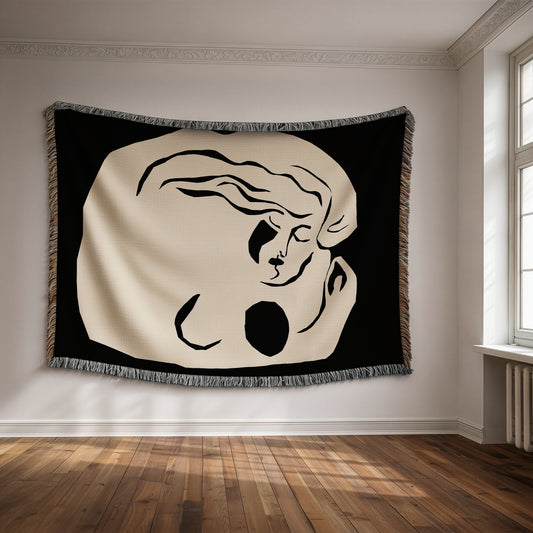 Sleeping Woman Woven Cotton Throw Blanket – Limited Edition