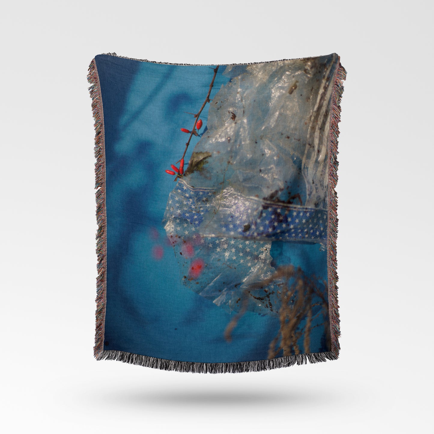 Contemporary Woven Cotton Throw Blanket – Woods Are Pink Woods are blue