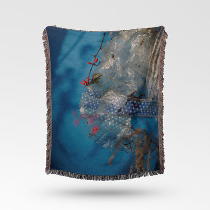 Contemporary Woven Cotton Throw Blanket – Woods Are Pink Woods are blue