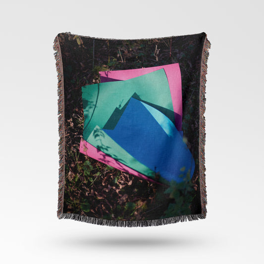 Contemporary Woven Cotton Throw Blanket – Woods Are Pink Woods are blue