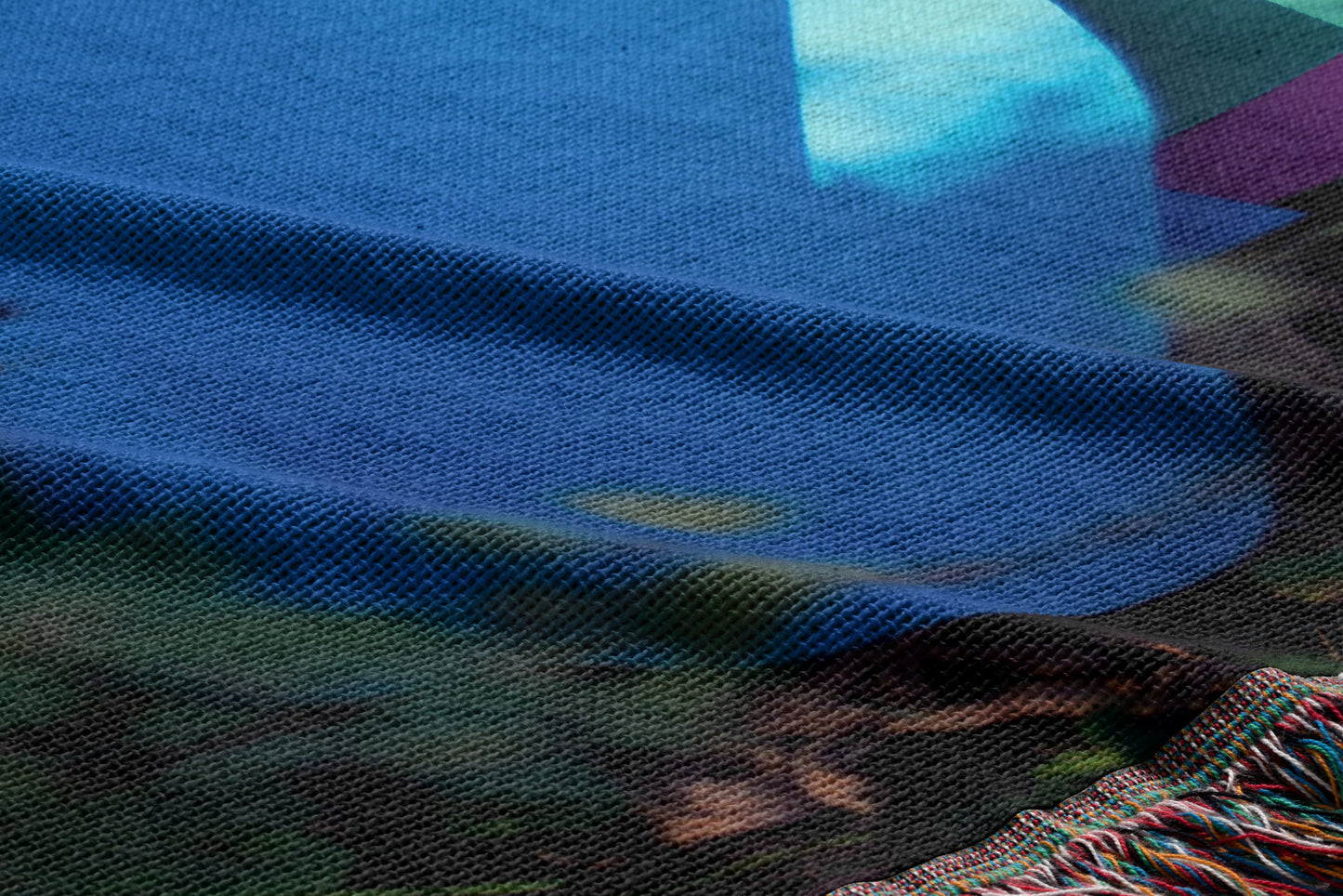 Contemporary Woven Cotton Throw Blanket – Woods Are Pink Woods are blue