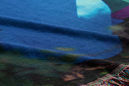 Contemporary Woven Cotton Throw Blanket – Woods Are Pink Woods are blue