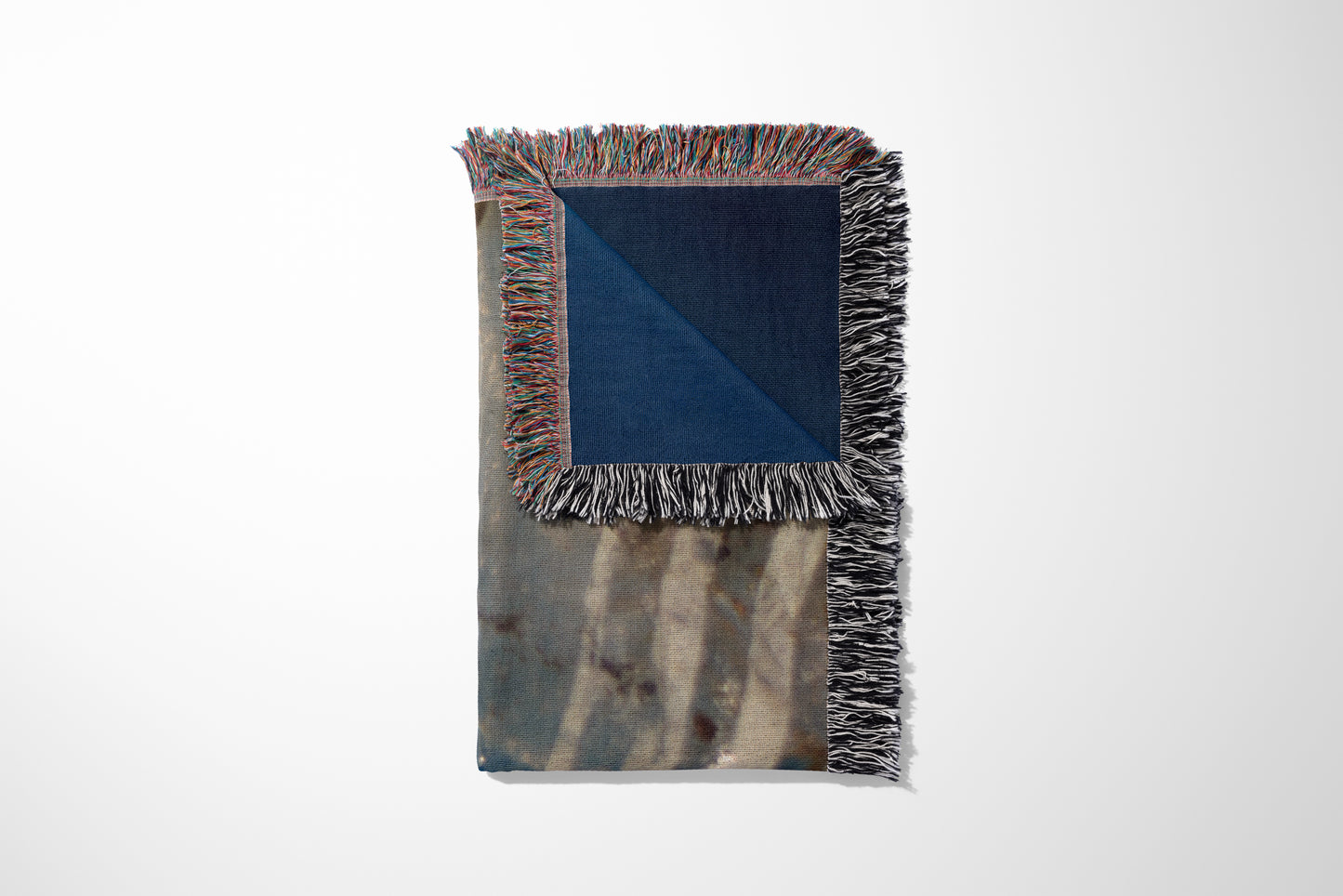Contemporary Woven Cotton Throw Blanket – Woods Are Pink Woods are blue