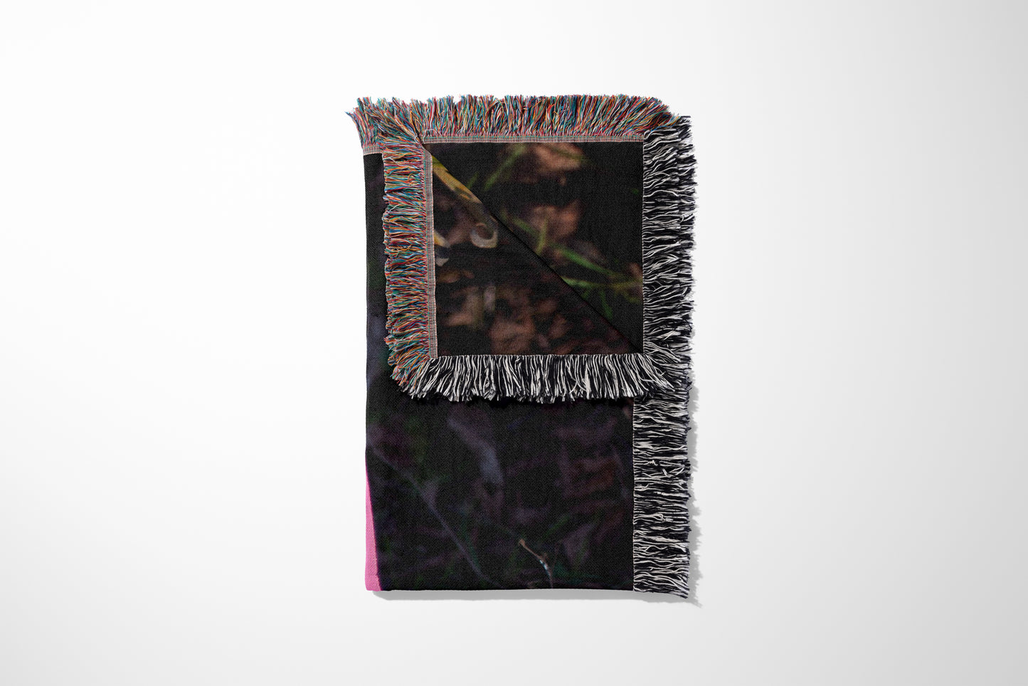 Contemporary Woven Cotton Throw Blanket – Woods Are Pink Woods are blue