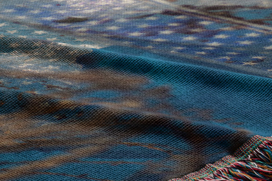 Contemporary Woven Cotton Throw Blanket – Woods Are Pink Woods are blue