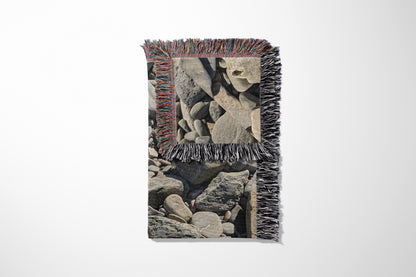 Contemporary Woven Cotton Throw Blanket – Woods Are Pink Woods are blue
