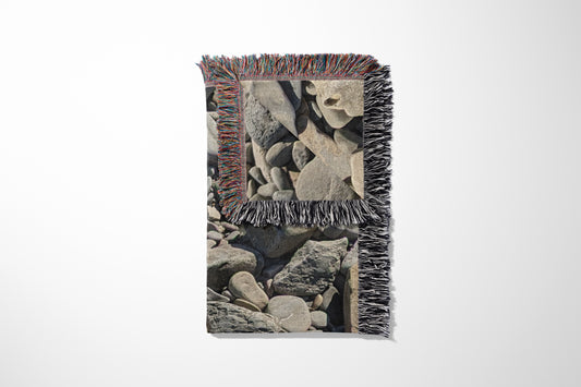 Contemporary Woven Cotton Throw Blanket – Woods Are Pink Woods are blue